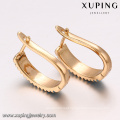 93370 xuping fashion hoop women copper alloy earring with 18K gold plated